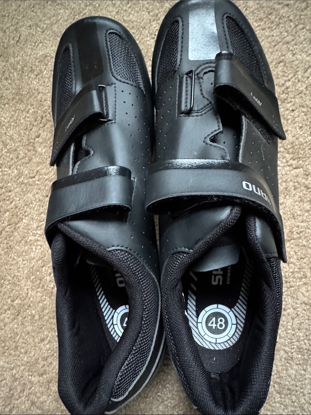 Shimano Men's Black Athletic Cycling Shoes with Dual Straps